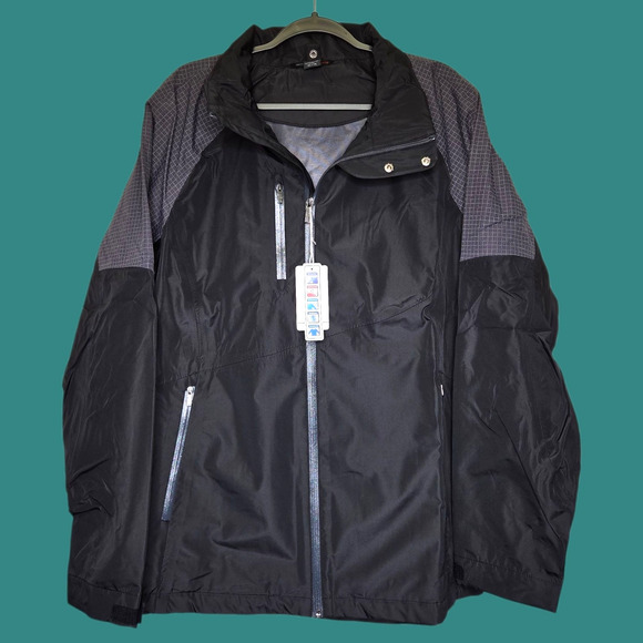 North End Sport Men's Size XL Black/Carbon Seam-Sealed Waterproof Shell Jacket - Picture 13 of 16